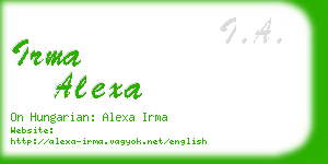 irma alexa business card